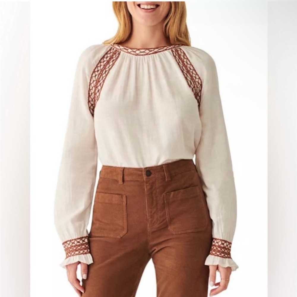 Faherty Arles Embroidered Top